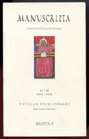 Image for Manuscripta. A Journal for Manuscript Research 47/48 2003/2004