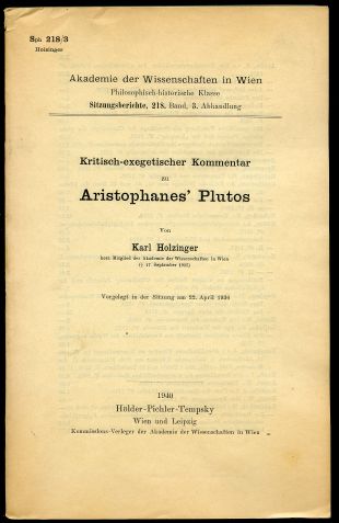 Kritisch-exegetischer Kommentar zu Aristophanes' Plutos( Image for Kritisch-exegetischer Kommentar zu Aristophanes' Plutos(