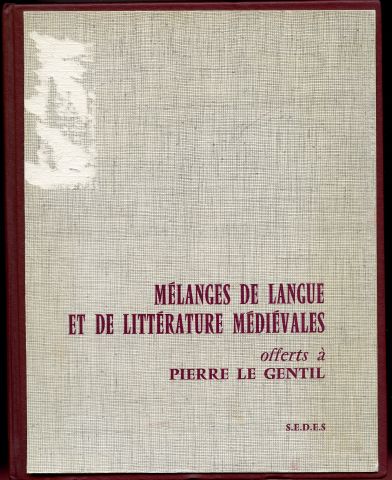 Image for Melanges de Langue et de Litterature Medievales