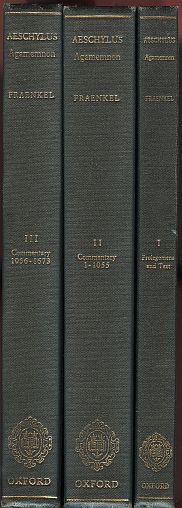 Image for Aeschylus Agamemnon. 3 Volumes. Reprinted with Corrections