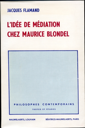 Image for L'Idee De Mediation Chez Maurice Blondel
