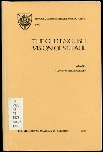 Image for The Old English Vision of St. Paul
