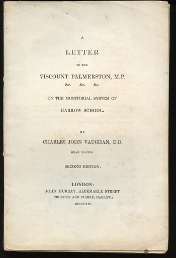Image for A Letter to the Viscount Palmerston, M. P. & C, on the Monitorial System of Harrow School