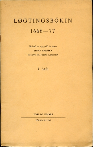 Image for Logtingsbokin 1666-77. 1. Hefti