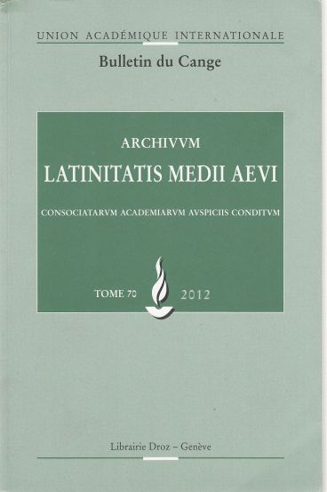 Image for Archivum Latinitatis Medii Consociatarum Academiarum Auspiciis Conditum