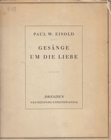 Image for Gesange Um Die Liebe