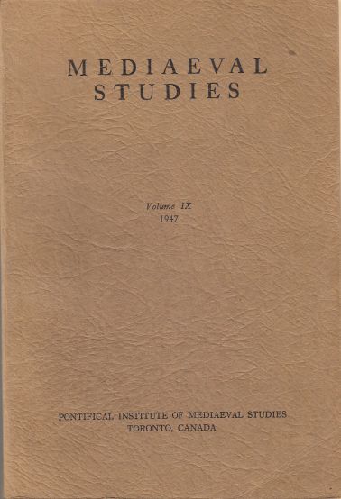 Image for Medieval Studies Volume IX