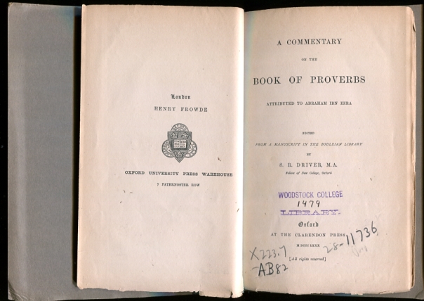 Image for A Commentary on the Book of Proverbs Attributed to Abraham Ibn Ezra