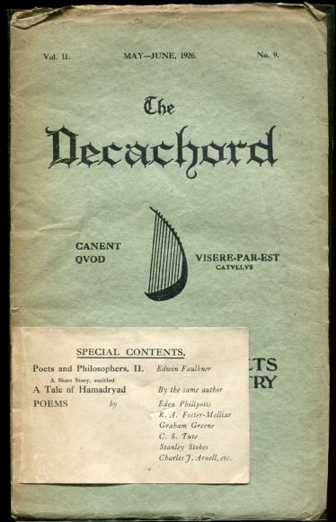 Image for The Decachord. Vol. II. May-June 1926. No. 9 A Magazine for Poets & Students of Poetry