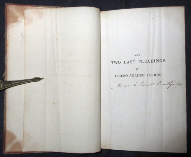 The Two Last Pleadings of Marcus Tullius Cicero Against Caius Verres; to which is added a Postscript, Containing Remarks on the State of Modern Sicily