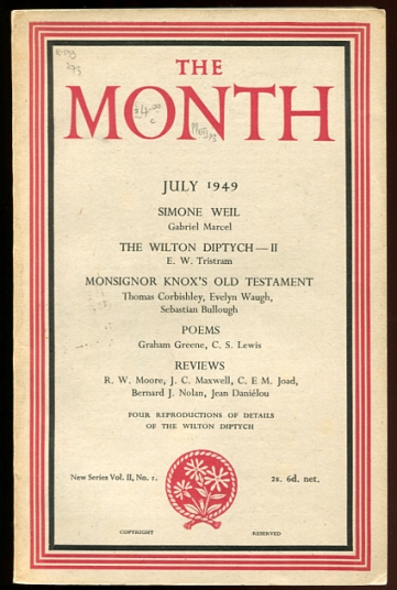 Image for The Month July 1949 New Series Vol. II, No I