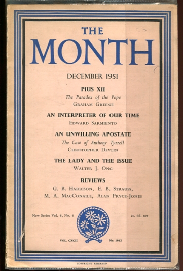 Image for The Month. December, 1951 New Series Vol. 6, No. 6