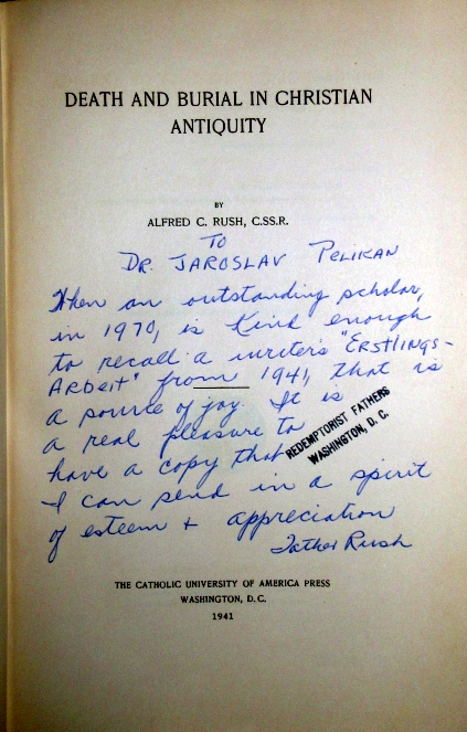 Image for Death and Burial in Christian Antiquity Signed by Rush; Jaroslav Pelikan copy