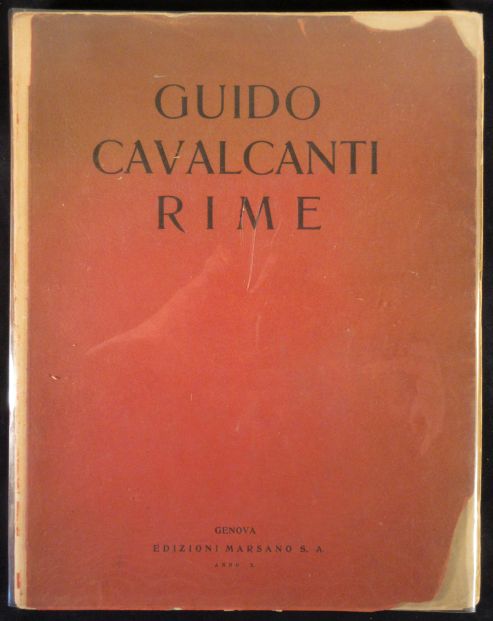 Guido Cavalcanti, Rime Edizione Rappezzata fra le Rovine Image for Guido Cavalcanti, Rime Edizione Rappezzata fra le Rovine