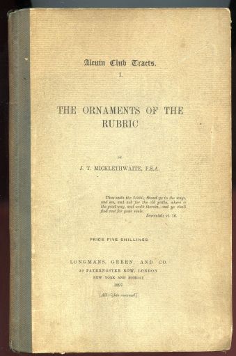 Image for Alcuin Club Tracts. I. The Ornaments of the Rubric
